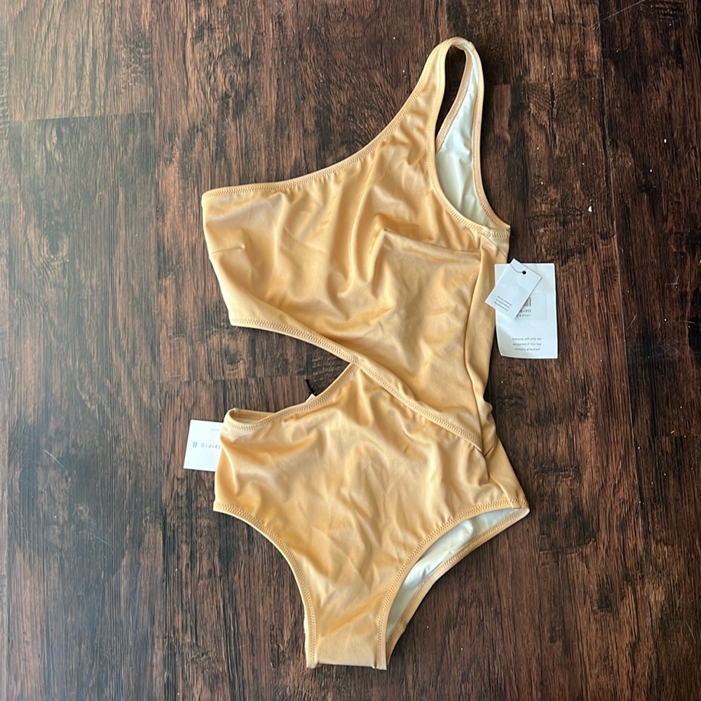 NWT SOLID AND STRIPED ONE PIECE SWIMSUIT